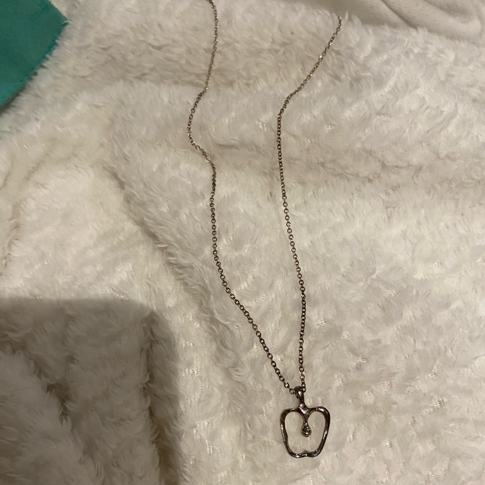 Apple silver necklace